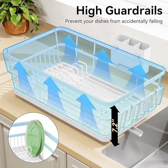 TOOLF Large Dish Drying Rack for Kitchen Counter, Kitchen Dish Racks - Image 2