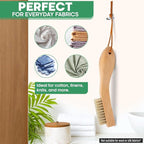 Laundry Stain Remover Clothes Brush Set of 2 Natural Soft Boar Bristle White & - Image 4