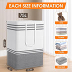 4 Pack Large Laundry Baskets, Laundry Hampers, Freestanding Waterproof - Image 2