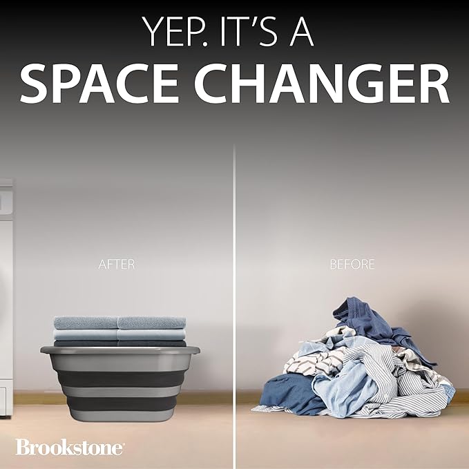 BROOKSTONE Collapsible Laundry Basket Set, Modern Extra Large Collapsible - Image 4
