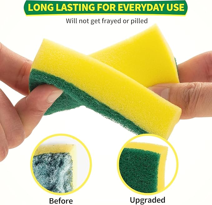 HOMERHYME Heavy Duty Sponges 60 Pack, Sponges Kitchen Double-Side Scratch-Free - Image 2