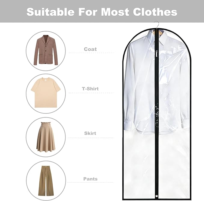 Dress Bags for Gowns Long, Suit Bag Cover for Storage and Travel, 2 Pack - Image 3