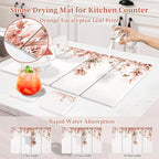 Large Stone Dish Drying Mat for Kitchen Counter, Foldable Diatomaceous Earth - Image 3