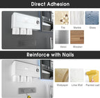 iHave Toothbrush Holders for Bathrooms, 3 Cups Toothbrush Holder Wall Mounted - Image 4