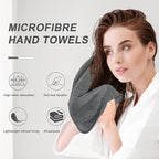 KinHwa Microfiber Hand Towels for Bathroom Soft and Absorbent Face Towels Grey - Image 2