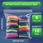 12 PACK 5 Gallon Large Zipper Bags - Image 2