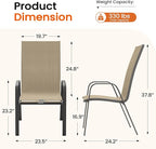 JEAREY Patio Dining Chairs Set of 4, Outdoor Stackable Dining Furniture Set, All Weather Dining Set for Lawn, Garden, Poolside, Beige - Image 3