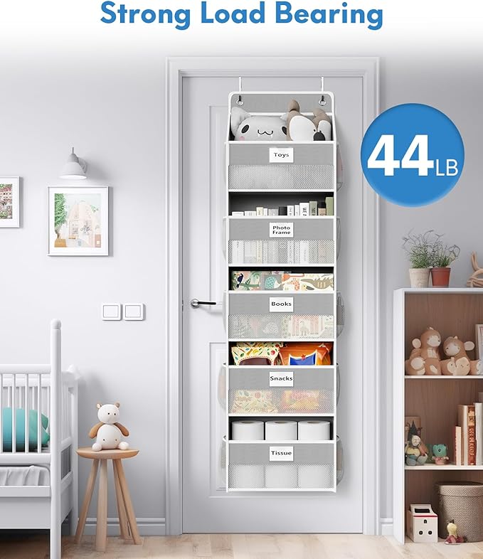 Over The Door Organizer Hanging, 2 Pack 5 Shelf Behind The Doors Storage - Image 5