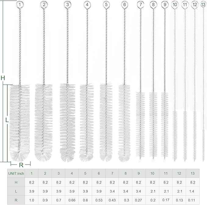 CiaraQ Bottle Cleaning Brushes, 8 Inch Nylon Tube Brush Set, Cleaner - Image 3