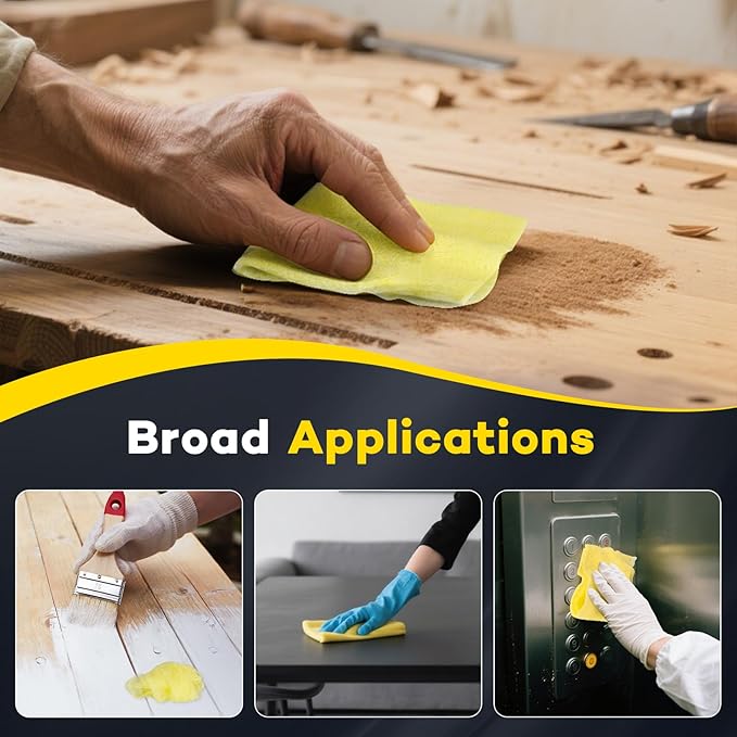 CAREGY 48Pcs Tack Cloth for Removing Dust from Woodworking, Sanding Particles - Image 2