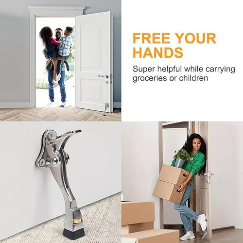 12 Packs Heavy Duty Kickdown Door Stopper, One Touch Adjustable Kickdown Door - Image 2
