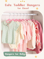 HOUSE DAY 11 Inch Velvet Baby Hangers 50 Pack Lt-Pink, Premium Kids Hangers - Image 2