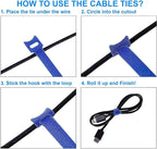 60 PCS 6 Inches Reusable Cable Ties, Wire Ties, Cord Organizer, Cable Organizer - Image 3
