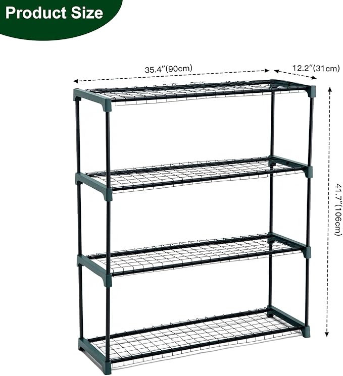 Panana 4 Tier Garden Greenhouse Steel Staging Shelving Plant Stand Garden Shelving Unit Garage Storage Racking, 2 Pack Plant Racks - Image 5