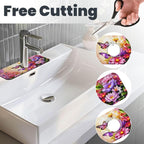 Pink butterfly flower Kitchen sink faucet pad, strong water absorption - Image 3
