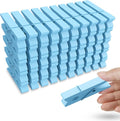 50PCS Colored Wooden Clothespins, 2.9inch Blue Clothes Pins by HONGYUTAI