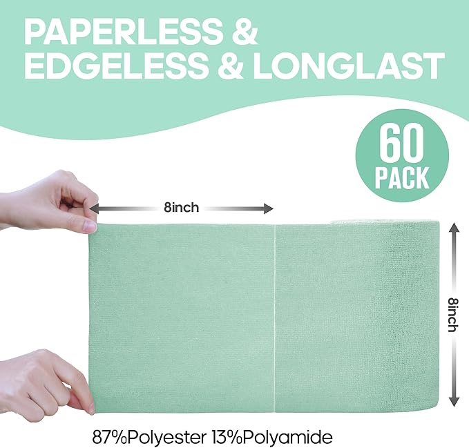 Fantasticlean Microfiber Cleaning Cloth Roll -60 Pack, Tear Away Paperless - Image 8