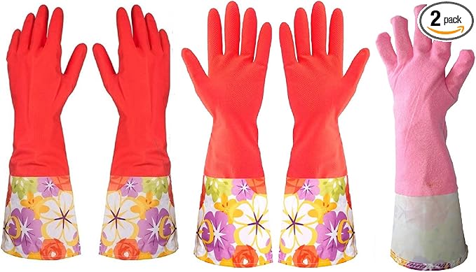 Kitchen Rubber Cleaning Gloves by Treenewbid+Official+Direct