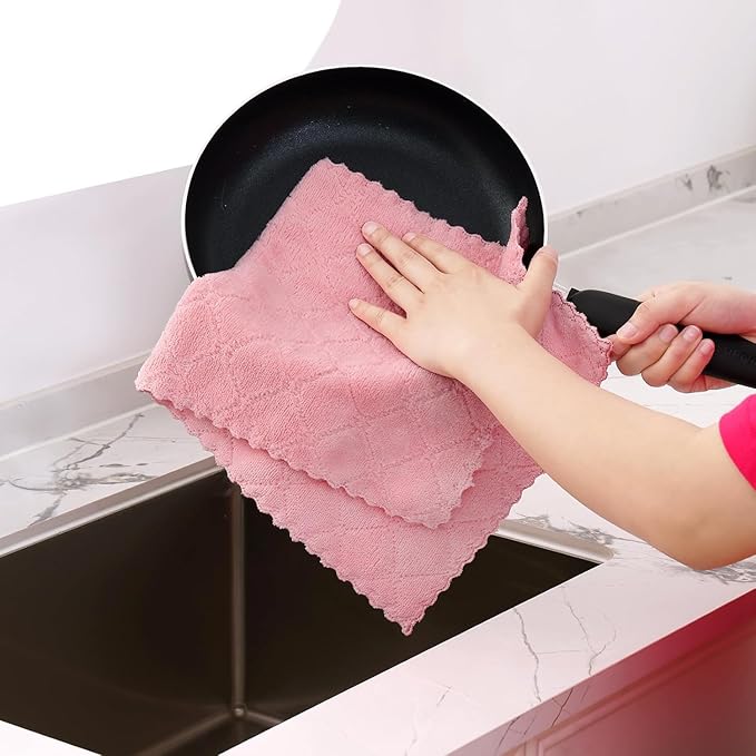 Homaxy 12 Pack Dish Towels for Kitchen, Super Soft and Absorbent Coral Velvet - Image 3