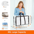 Vieshful 7 Pack Clear Comforter Storage Bag, 60L Clothes Storage Bag - Image 3