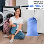2 Pack - Extra Large Cotton Laundry Bag, Heavy Duty Large Laundry Bags 24 x 36 - Image 2