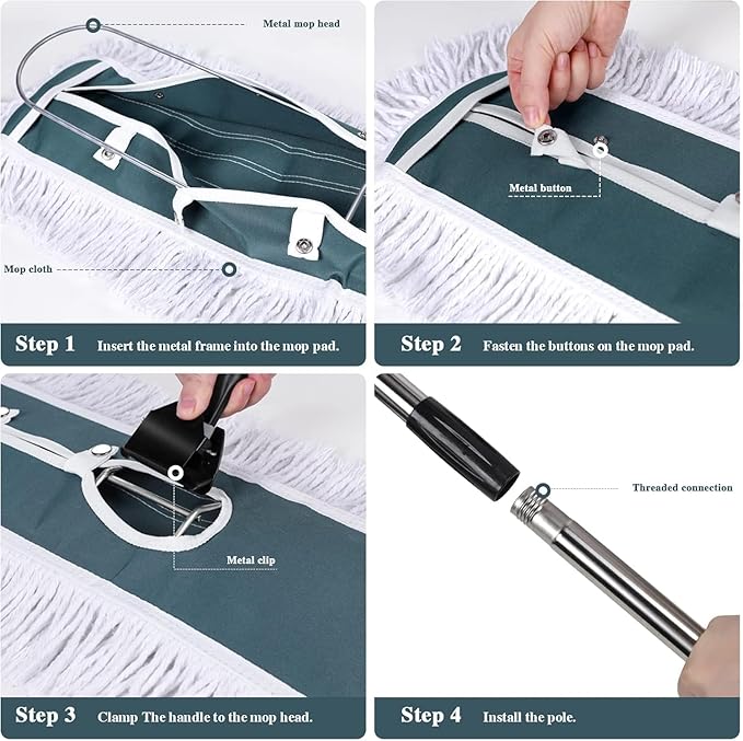 Commercial Mop, Masthome 42" Heavy Duty Dust Mop - Image 9