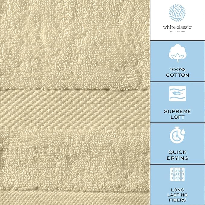 White Classic Luxury Beige Hand Towels - Image 7