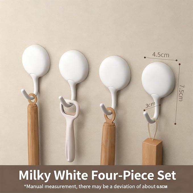 4pcs Self-Adhesive Hooks, No Drill Wall Mounted Sticky Hooks Durable - Image 3