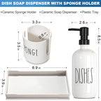 Dish Soap Dispenser for Kitchen, Ceramic Dish Soap Dispenser - Image 2