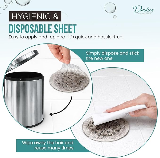 Disposable Shower Drain Hair Catcher Stickers – 25 Pack Peel & Stick Mesh Drain - Image 4