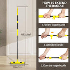 JEHONN Rubber Broom with Squeegee, Pet Hair Remover 52.8 inches Long Handle - Image 2