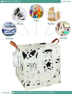 FANKANG Square Nursery Hamper Storage Bins Canvas Laundry Basket Foldable - Image 8