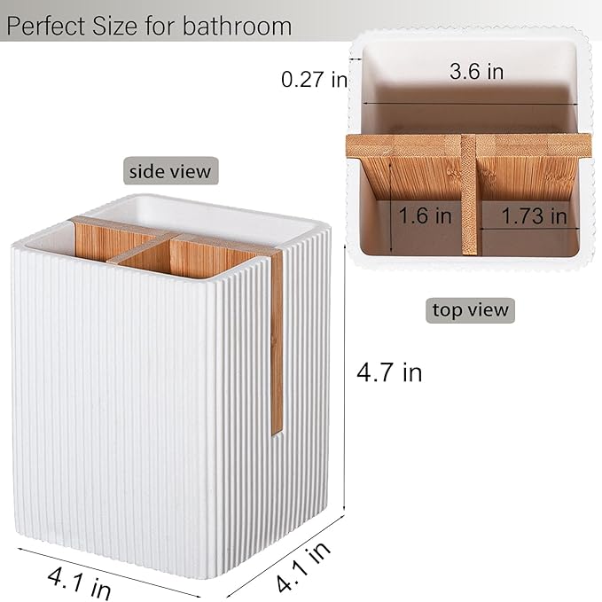 rejomiik Toothbrush Holders for Bathrooms Countertop, 3 Slots Electric Tooth - Image 5