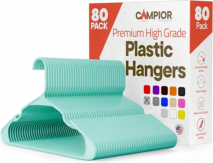 Plastic Clothes Hangers – Heavy Duty Hanger Set, by Campior