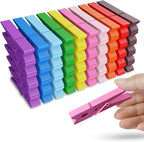 50PCS Colored Wooden Clothespins, 2.9inch 10 Color Clothes Pins by HONGYUTAI