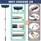 52" Car Wash Brush with Long Handle | Built-in Rubber Squeegee & Rubber Bumper - Image 2