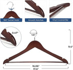 JS HANGER Wooden Coat Hangers, 20 Pack High Grade 17.5 Inch Wood Suit Hangers - Image 5