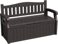 Greesum 80 Gallon Storage Bench Outdoor Deck Box with Armrest, Patio Furniture,Lockable, Waterproof and UV Resistant, Suitable for Garden, Pool, Brown by BuynowfromGreesum