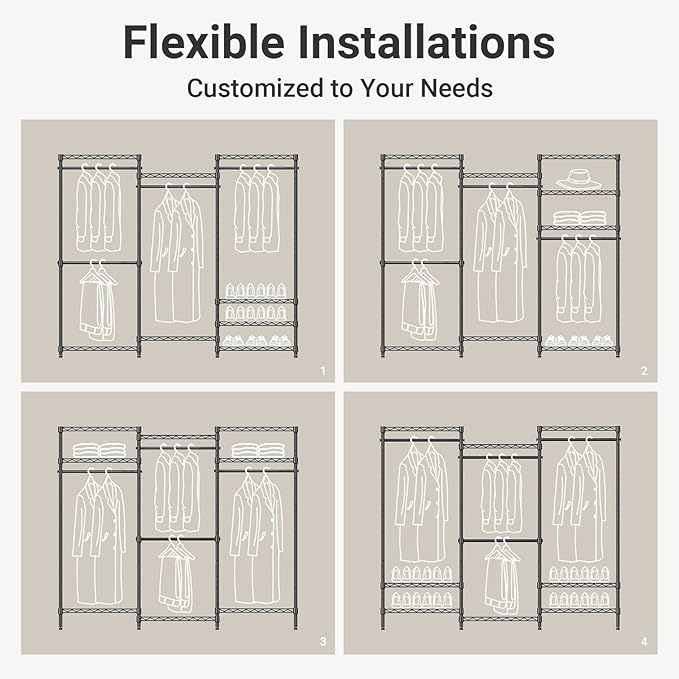 VIPEK V5 Plus Large Portable Closet Rack Freestanding Wardrobe Closet, 85.4" L - Image 4