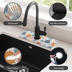 15" X 5.5" Kitchen Sink Splash Guard Faucet Mat Mandala Super Absorbent Fast - Image 4