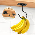 Self Adhesive Banana Hook Under Cabinet Foldable Banana Hanger Black Metal by Fitnice