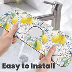 Lemon Mexican Blue Tilt Kitchen Sink Splash Guard Faucet Mat 1 Pcs, Absorbent - Image 6