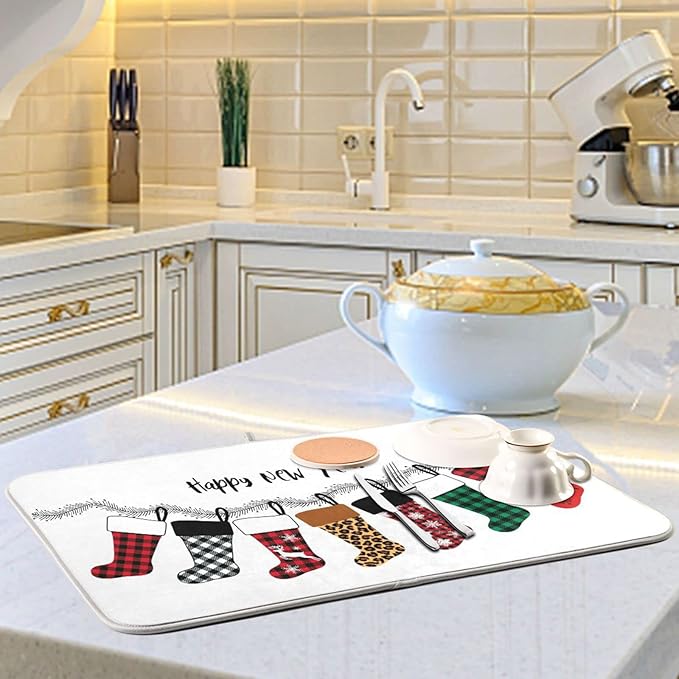 Super Absorbent Dish Drying Mat, Microfiber Fast-Drying Dish Mat, Kitchen Dish - Image 6