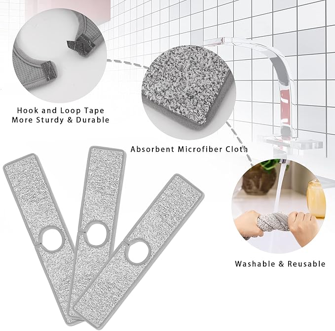 3 Pack Faucet Mat Splash Guard for Kitchen Sink, 18.5 x 4 Inch Faucet Handle - Image 3