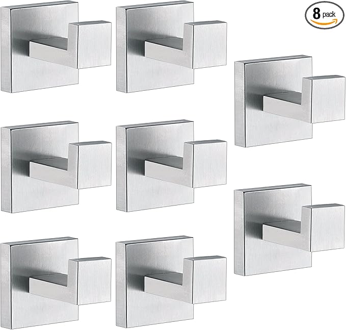 Towel Hooks For Bathrooms, Brushed Nickel Towel Hook For Kitchen Bathroom by Delarkusi