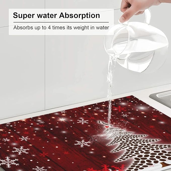 Large Dish Drying Mats For Kitchen Counter Microfiber Kitchen Drying Mat XL - Image 6