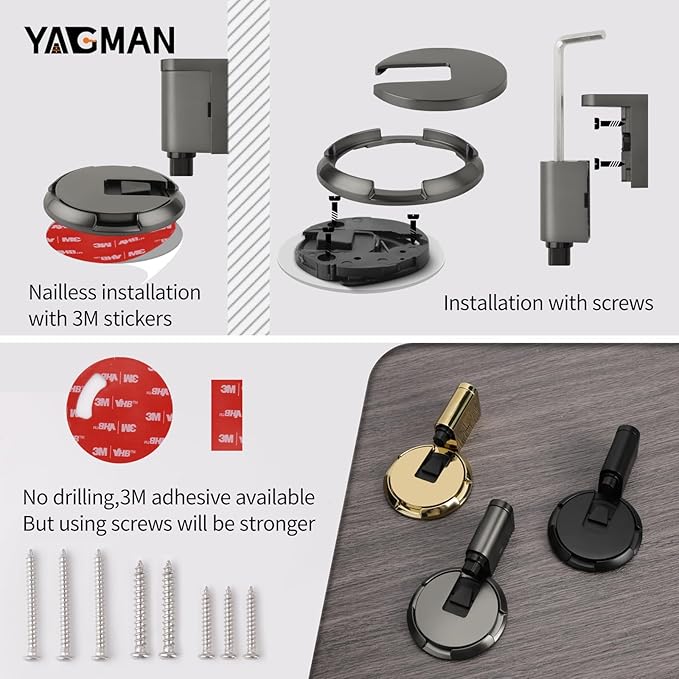 2 Pack Windproof Door Stoppers Adjustable Bottom of Door Holder No Drilling - Image 3