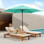 MEWAY 12ft Patio Umbrella Outdoor Table Umbrellas with Crank, Market Umbrella 8 Sturdy Ribs for Deck, Garden, Pool and Backyard, Turquoise - Image 4