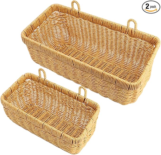 AceList Wall Hanging Basket, Boho Style Hand-Woven Hanging Storage Baskets by AceList