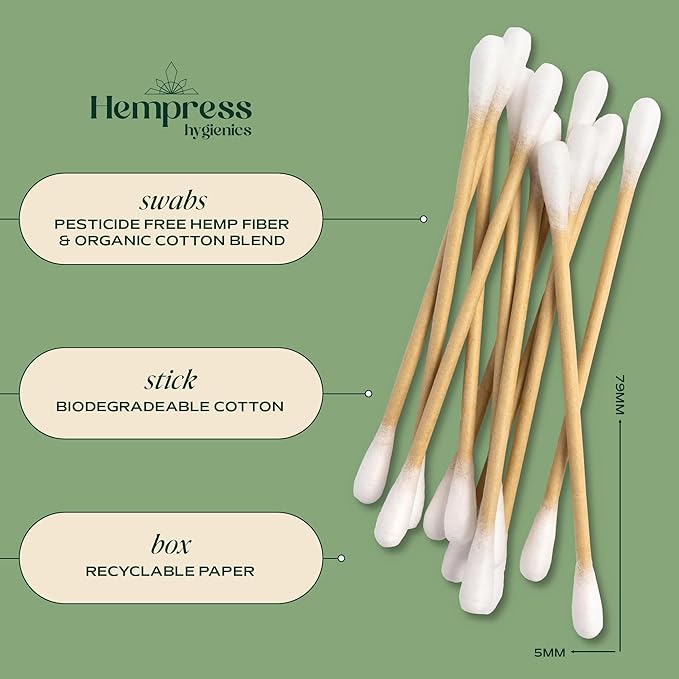 Organic Cotton Swabs for Ears, Soft Swab Sticks for Ear Cleaning, Makeup - Image 4
